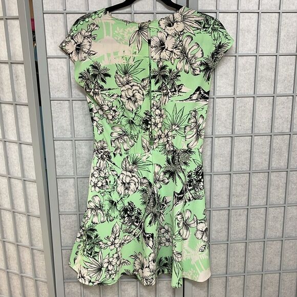 ZARA Trafaluc Green Mint Floral, Casual Sleeveless Mini Dress, Size Small - Picture 3 of 7